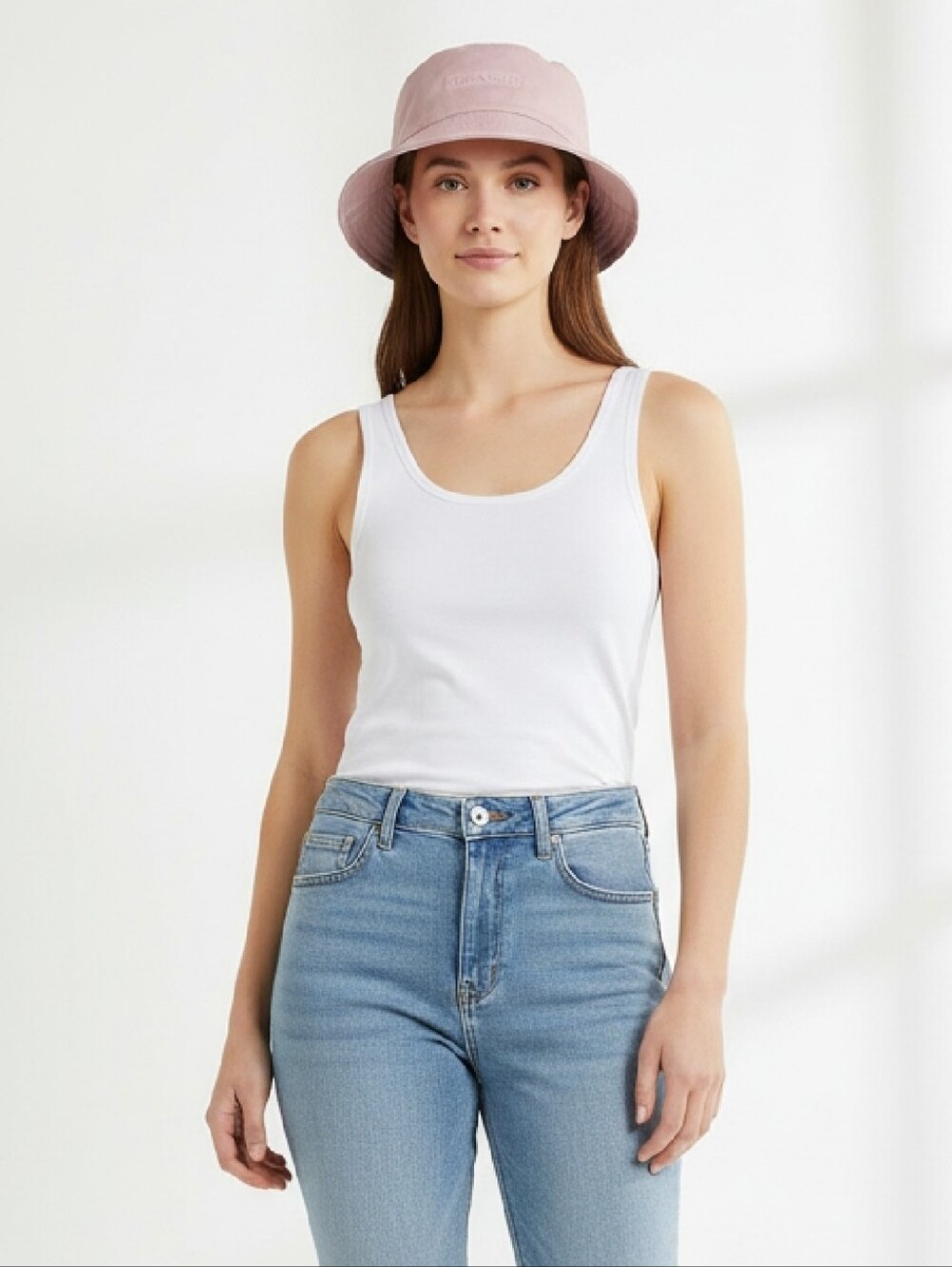 NEW COACH REVERSIBLE NYLON BUCKET HAT IN FADED PINK